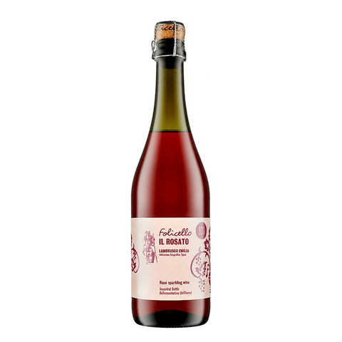 Folicello Lambrusco Rosato Pét Nat 2022, natural wine bottle at Primal Wine