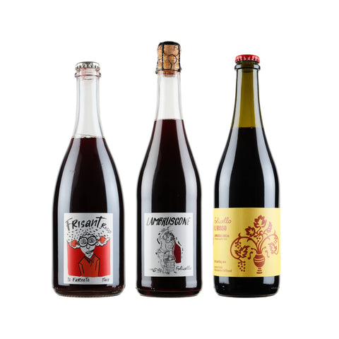 Bottle shot of Natural Lambrusco Trio, produced by Primal Wine, buy classic and natural wine online on Primal Wine, the best wine shop in the United States – primalwine.com
