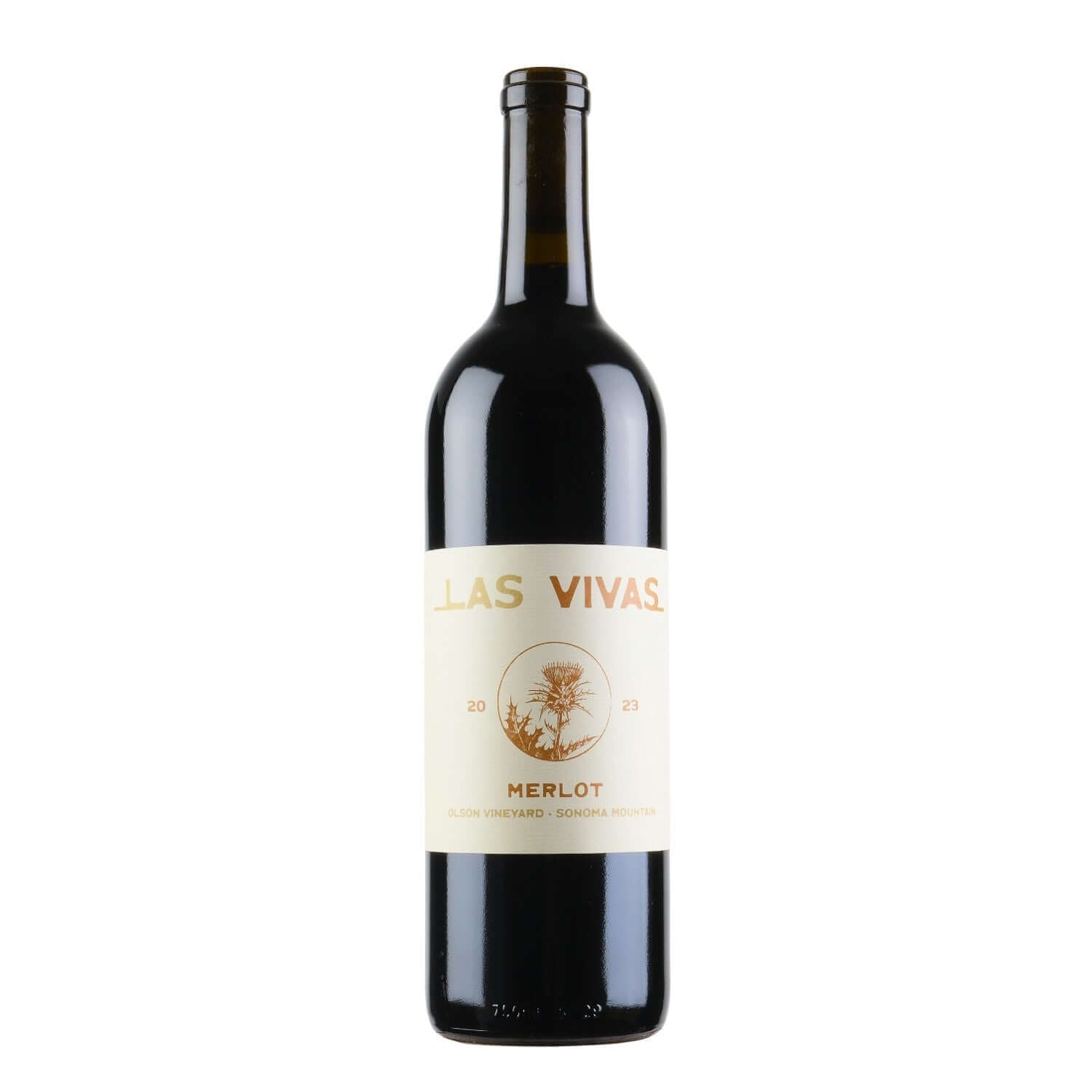 Bottle shot for Las Vivas Merlot, a natural wine produced by Las Vivas in California - primalwine.com