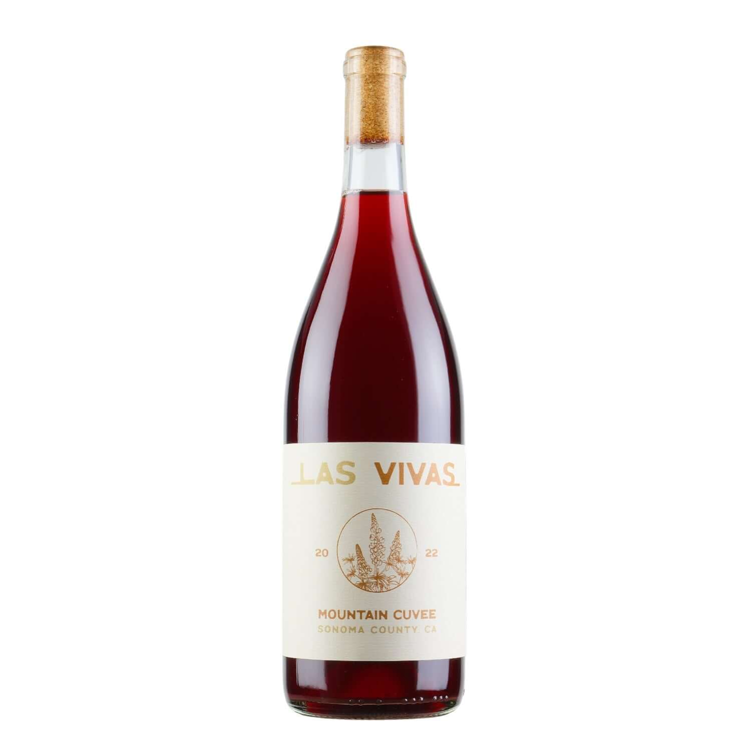Bottle shot for Las Vivas Mountain Cuvee, a natural wine produced by Las Vivas in California - primalwine.com