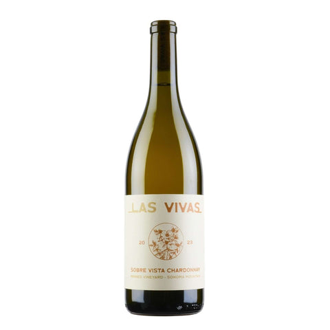 Bottle shot for Las Vivas Sobre Vista Chardonnay, a natural wine produced by Las Vivas in California - primalwine.com