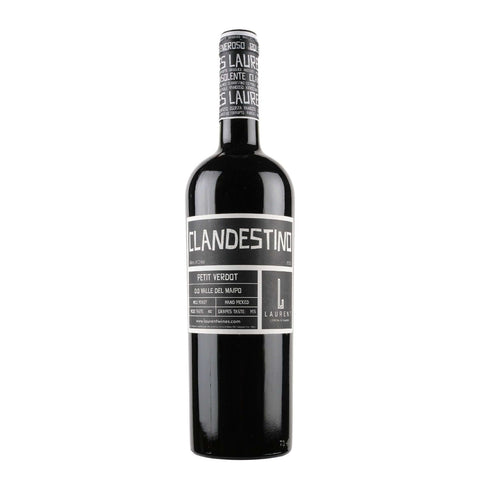 Bottle shot of Laurent Clandestino Petit Verdot 2022, produced by Laurent, buy classic and natural wine online on Primal Wine, the best wine shop in the United States – primalwine.com