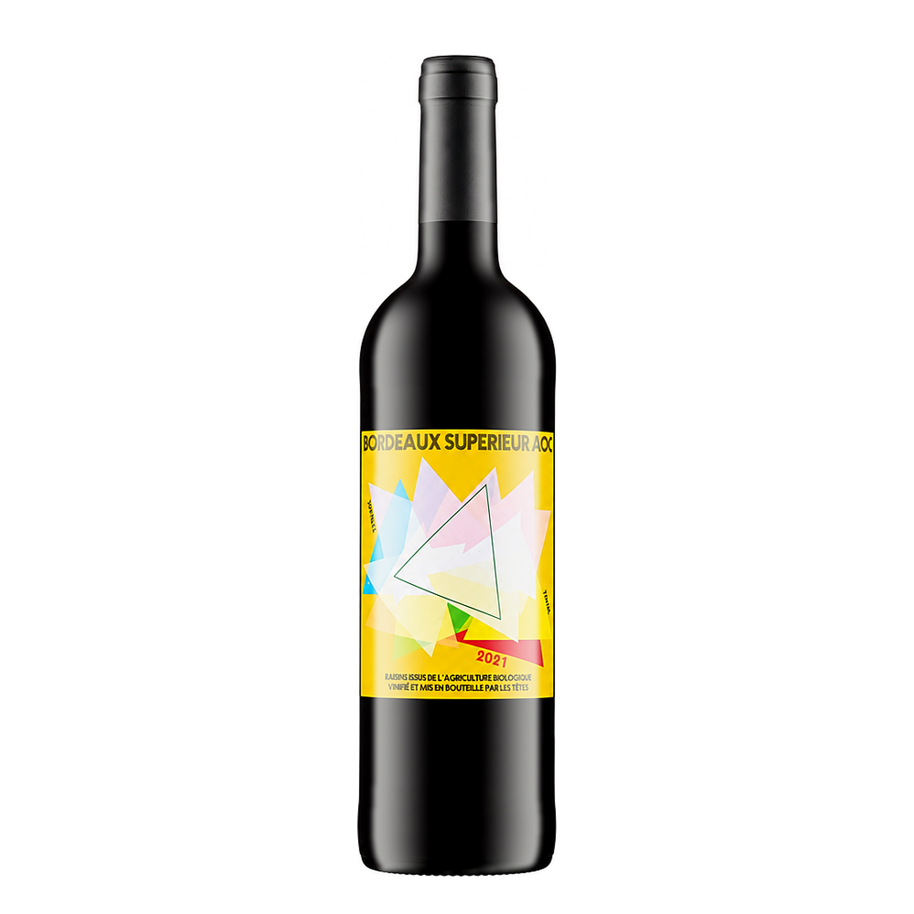 Les Tètes Triangle Bordeaux Superieur 2021 – natural red wine bottle, France | Primal Wine