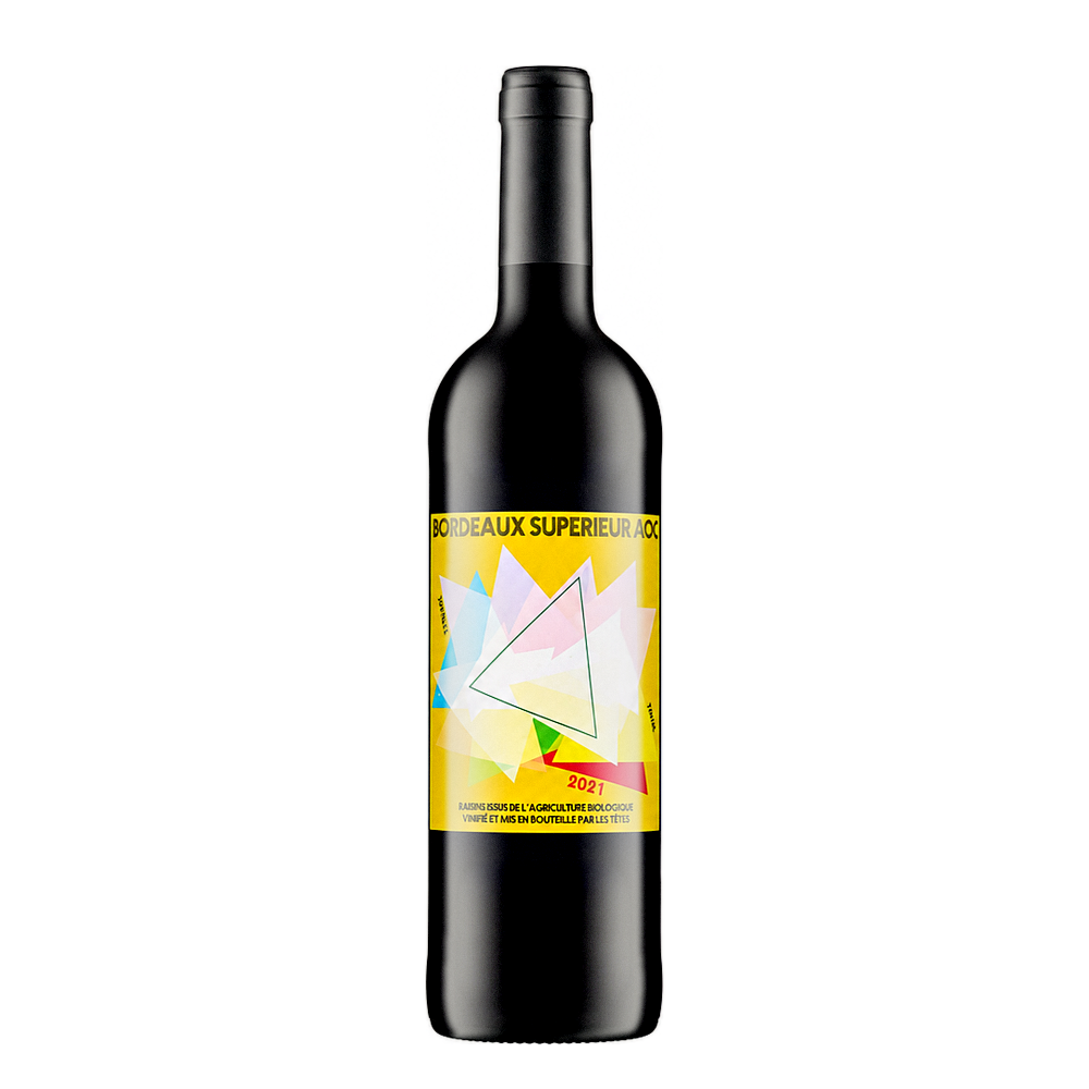 Les Tètes Triangle Bordeaux Superieur 2021, natural wine bottle at Primal Wine