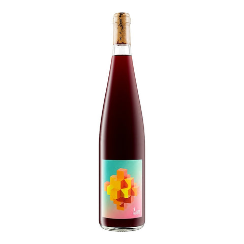 Les Vins Pirouettes Cubique Rouge 2022, a medium-bodied organic red wine from Alsace, France, made from a field blend of grapes