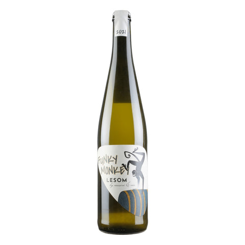 Bottle shot of Lesom Weine Funky Monkey Riesling 2021, produced by Du Vin Aux Lien, buy classic and natural wine online on Primal Wine, the best wine shop in the United States – primalwine.com