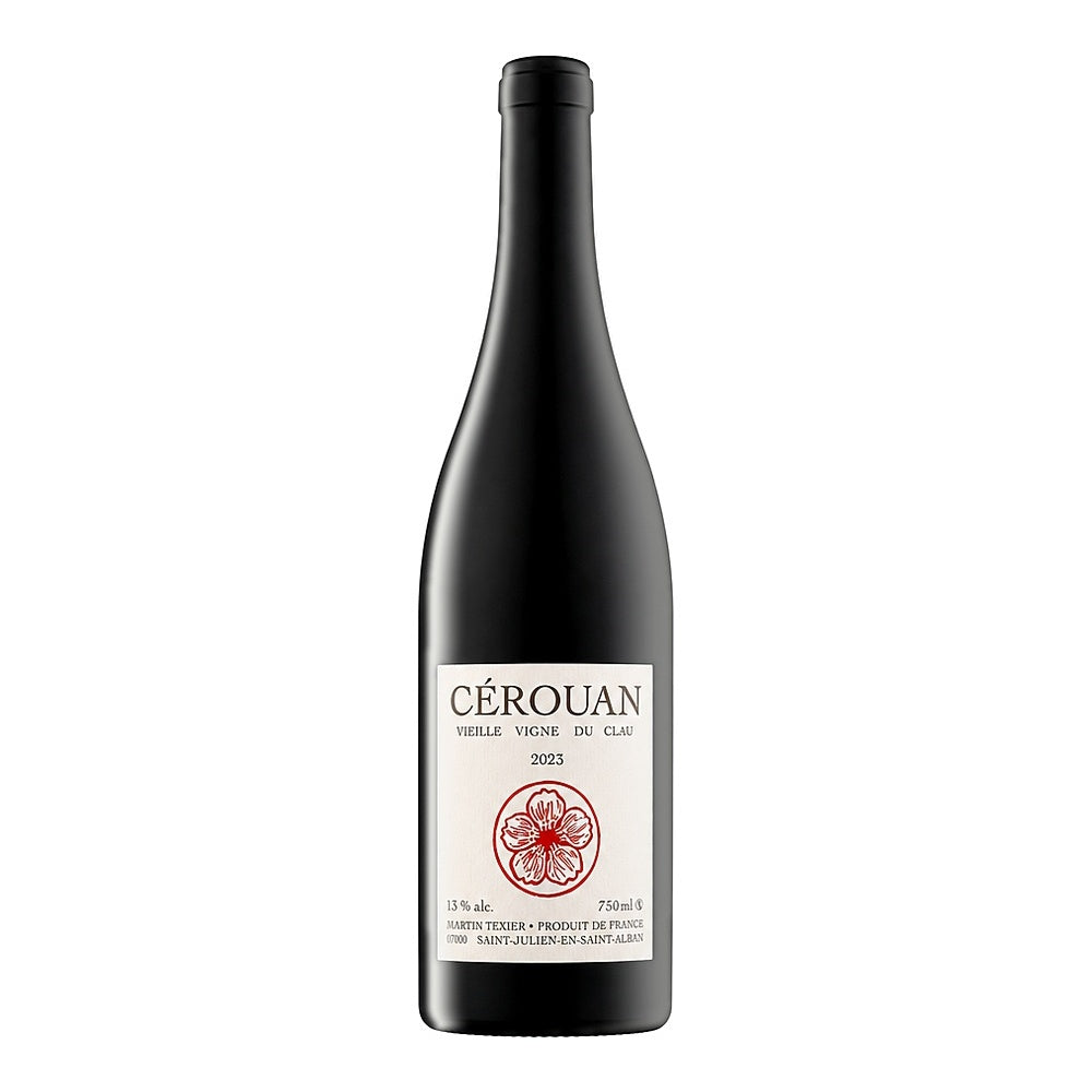 Martin Texier Cérouan Syrah 2023, a biodynamic red wine from Rhône Valley, France, showcasing the Syrah varietal