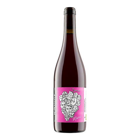 Domaine Nøvice Merci Poulsard 2023, a biodynamic red wine from Jura, France, made from Poulsard grapes
