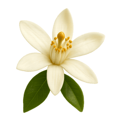 Close-up of a delicate white flower with yellow stamens and green leaves, representing beauty in nature.
