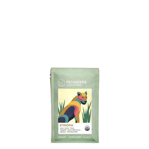 Pachamama Coffee Cooperative Ethiopia Coffee Beans, bag of whole bean coffee at Primal Wine