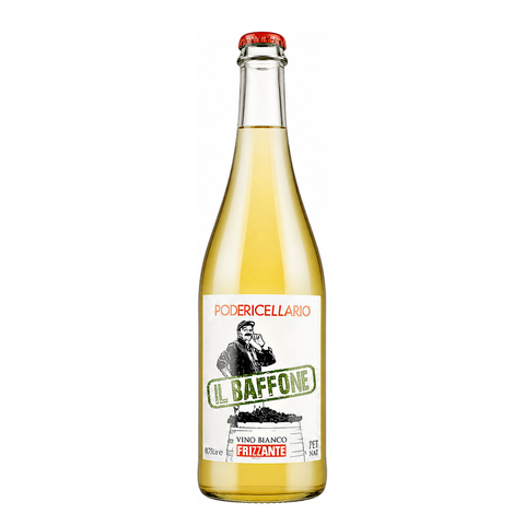 Poderi Cellario Il Baffone Vino Bianco Frizzante 2023 natural wine bottle