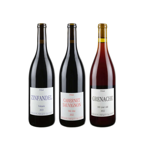 Primal Cabernet Sauvignon, Zinfandel, Grenache, natural wine trio, buy natural wine online on Primal Wine - primalwine.com