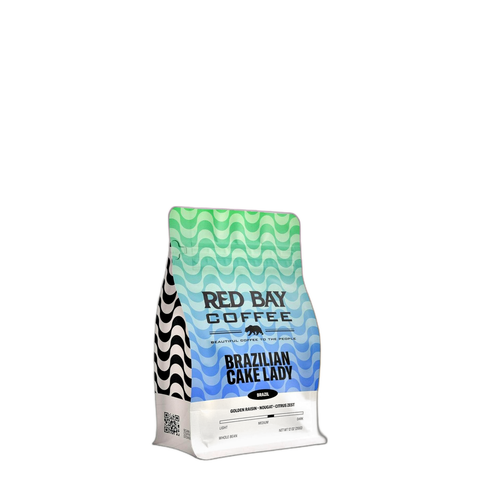 Red Bay Coffee Brazilian Cake Lady Coffee Beans, bag of whole bean coffee at Primal Wine