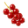 Fresh bunch of vibrant red currants on a green background, showcasing their glossy texture and natural beauty.