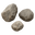 Three realistic stones in varying sizes, perfect for natural landscapes and 3D modeling.