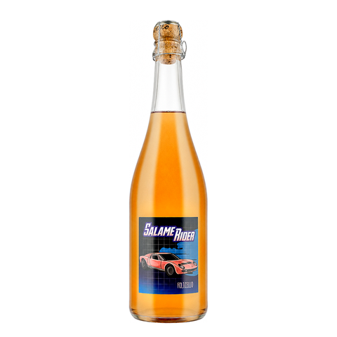 Folicello Salame Rider Lambrusco Rosé NV, natural wine bottle at Primal Wine