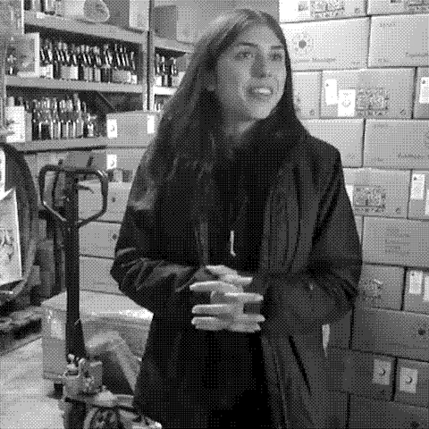 Alicia Serres, natural wine producer, in her cellar in El Pinell de Brai, Terra Alta, Catalonia, Spain