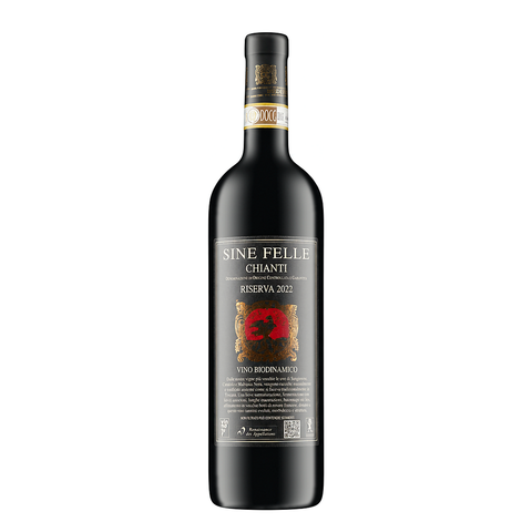Podere Casaccia Sine Felle Chianti Riserva 2022, a biodynamic red wine from Tuscany, Italy, made with Sangiovese, Canaiolo, and Malvasia Nera