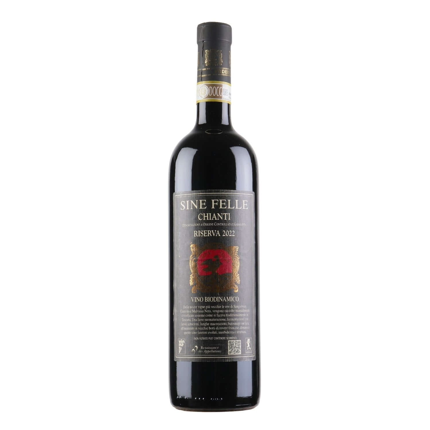 Bottle shot of Podere Casaccia Sine Felle Chianti Riserva, produced by Podere Casaccia, buy classic and natural wine online on Primal Wine, the best wine shop in the United States – primalwine.com