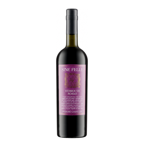 Podere Casaccia Sine Felle Vermouth Rosso NV from Tuscany, Italy, blends Malvasia Nera and Canaiolo grapes in a biodynamic style