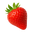 Fresh red strawberry with green leaves on a white background, showcasing its juicy texture and vibrant color.