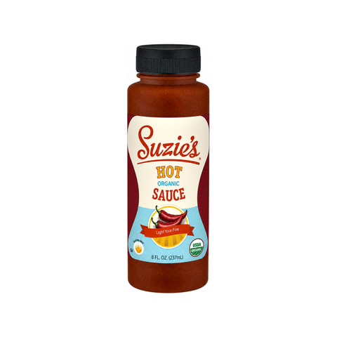 Suzie's Organic Hot Sauce, 8 oz bottle of hot sauce at Primal Wine