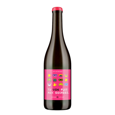 Fabien Jouves Tu Vin Plus Aux Soirées 2025, natural wine bottle at Primal Wine