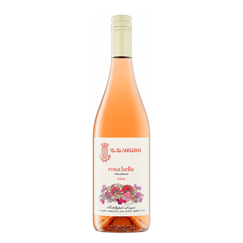 G.D. Vajra Rosabella Rosato 2025, a light-bodied organic rosé from Piedmont, Italy, made with Nebbiolo, Barbera, and Dolcetto grapes