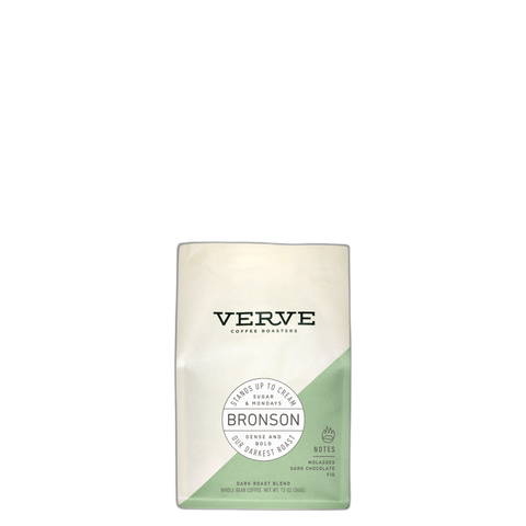 Verve Bronson French Roast, 12 oz bag of dark roast whole bean coffee at Primal Wine