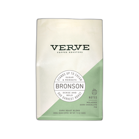 Verve Bronson French Roast, 12 oz bag of dark roast whole bean coffee at Primal Wine