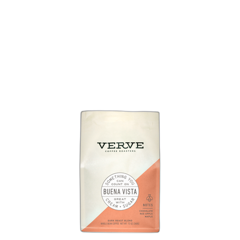 Verve Buena Vista, 12 oz bag of dark roast whole bean coffee at Primal Wine