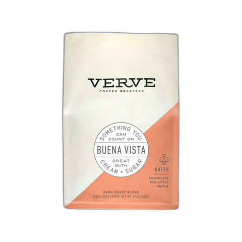 Verve Buena Vista, 12 oz bag of dark roast whole bean coffee at Primal Wine