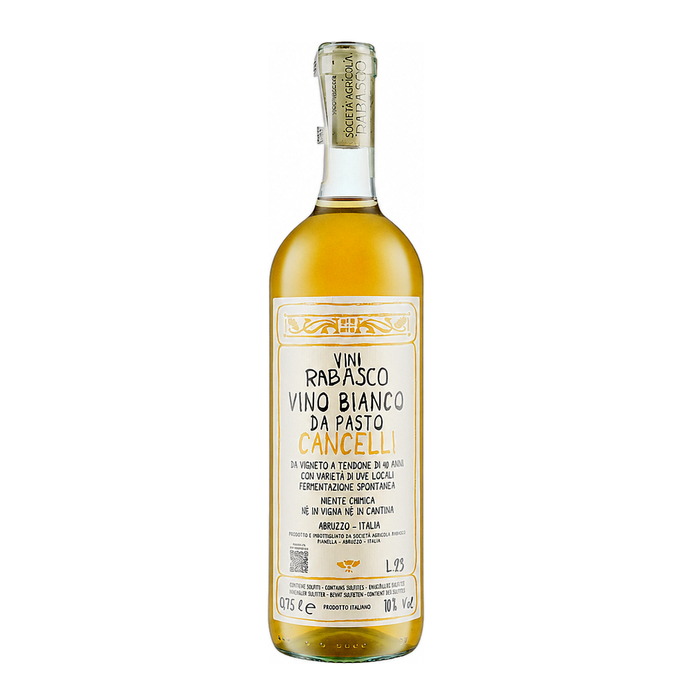 Vini Rabasco Vino Bianco da Pasto Cancelli 2025, natural wine bottle at Primal Wine