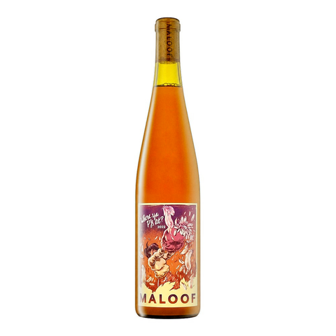 Maloof 'Where ya PJs at?' 2024, natural wine bottle at Primal Wine