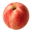 Fresh, ripe peach with a red and yellow skin, isolated on a transparent background.