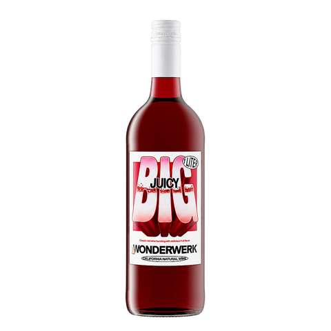 Wonderwerk Big Juicy 2025 is a 1L natural red wine blend from California, featuring Montepulciano, Zinfandel, and more