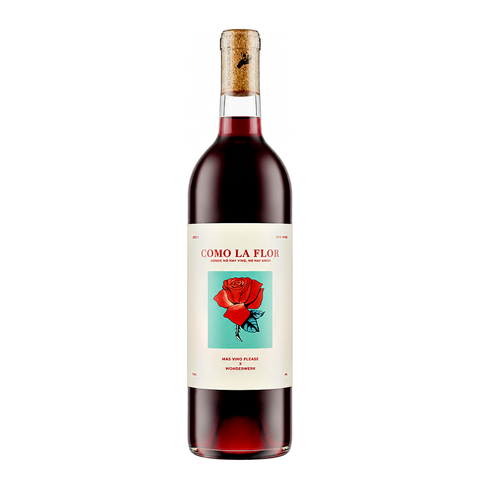 Wonderwerk x Mas Vino Please Como la Flor 2023, natural wine bottle at Primal Wine