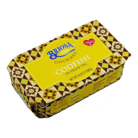 Briosa Codfish in Olive Oil from Porto, Portugal, showcasing premium canned fish delicacy