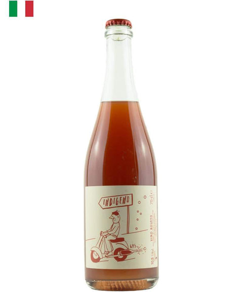 Cantina Indigeno 2018 Rosato Gas Pet Nat, a sparkling Montepulciano from Abruzzo, Italy, made with organic farming