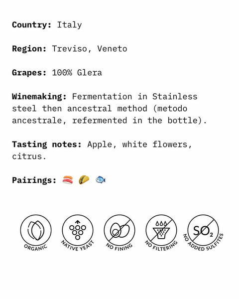 Col Tamarie Prosecco Col Fondo Bio NV label detail