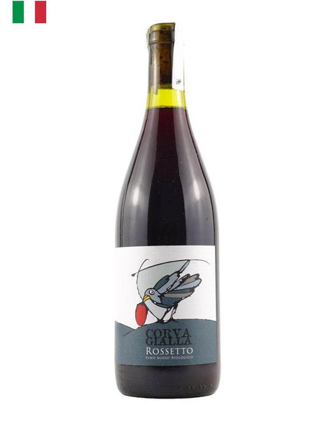 Corva Gialla Rossetto 2019 Sangiovese from Italy, showcasing natural winemaking with vibrant flavors and aromas