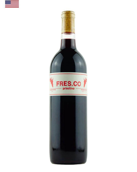 Fres-co Primitivo 2020, a natural red wine from California, highlighting the bold character of the Primitivo varietal