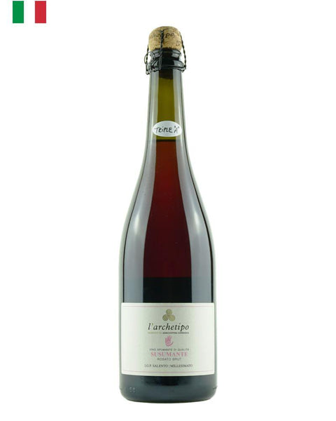 L'Archetipo Susumante Rosato NV, a natural sparkling rosé from Italy, offers vibrant flavors and a refreshing finish