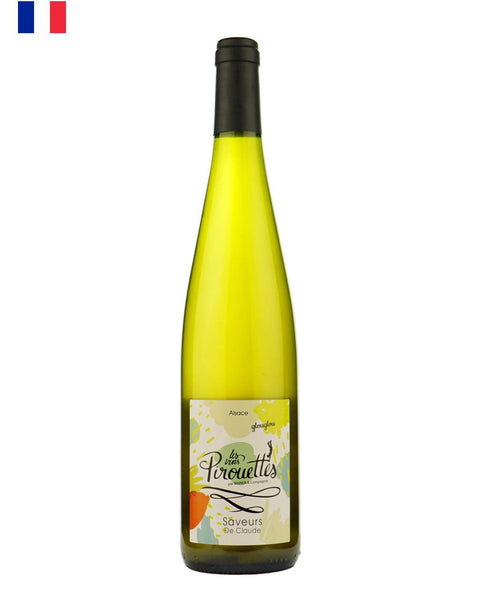 Les Vins Pirouettes Saveurs de Claude 2018, a natural wine from Alsace, France, highlighting unique regional flavors