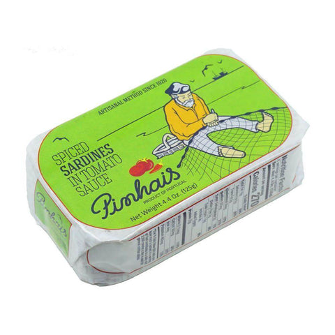 Pinhais Spiced Sardines in Tomato Sauce from Porto, Portugal, featuring premium canned fish with a rich tomato blend