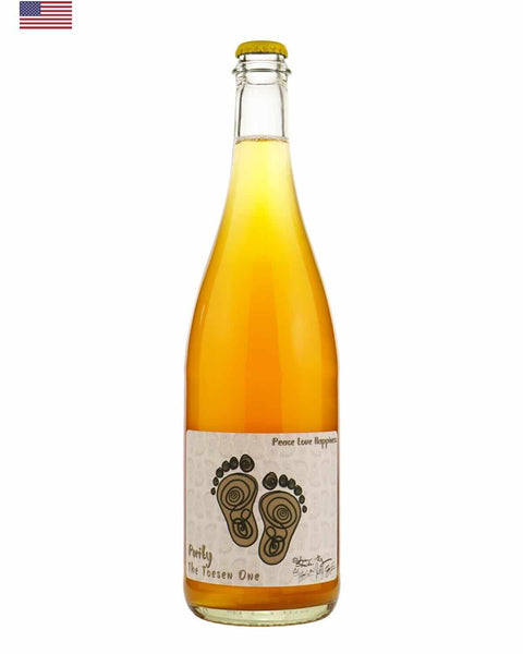 Purity Wine's Peace Love Happiness 2022, a natural wine from California, showcasing a unique blend of varietals