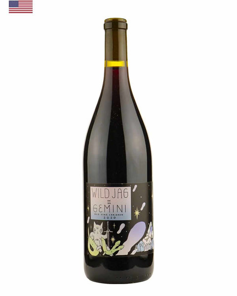 Wild Jag Gemini Old-Vine Carignan 2020 from California, showcasing rich flavors from mature vines